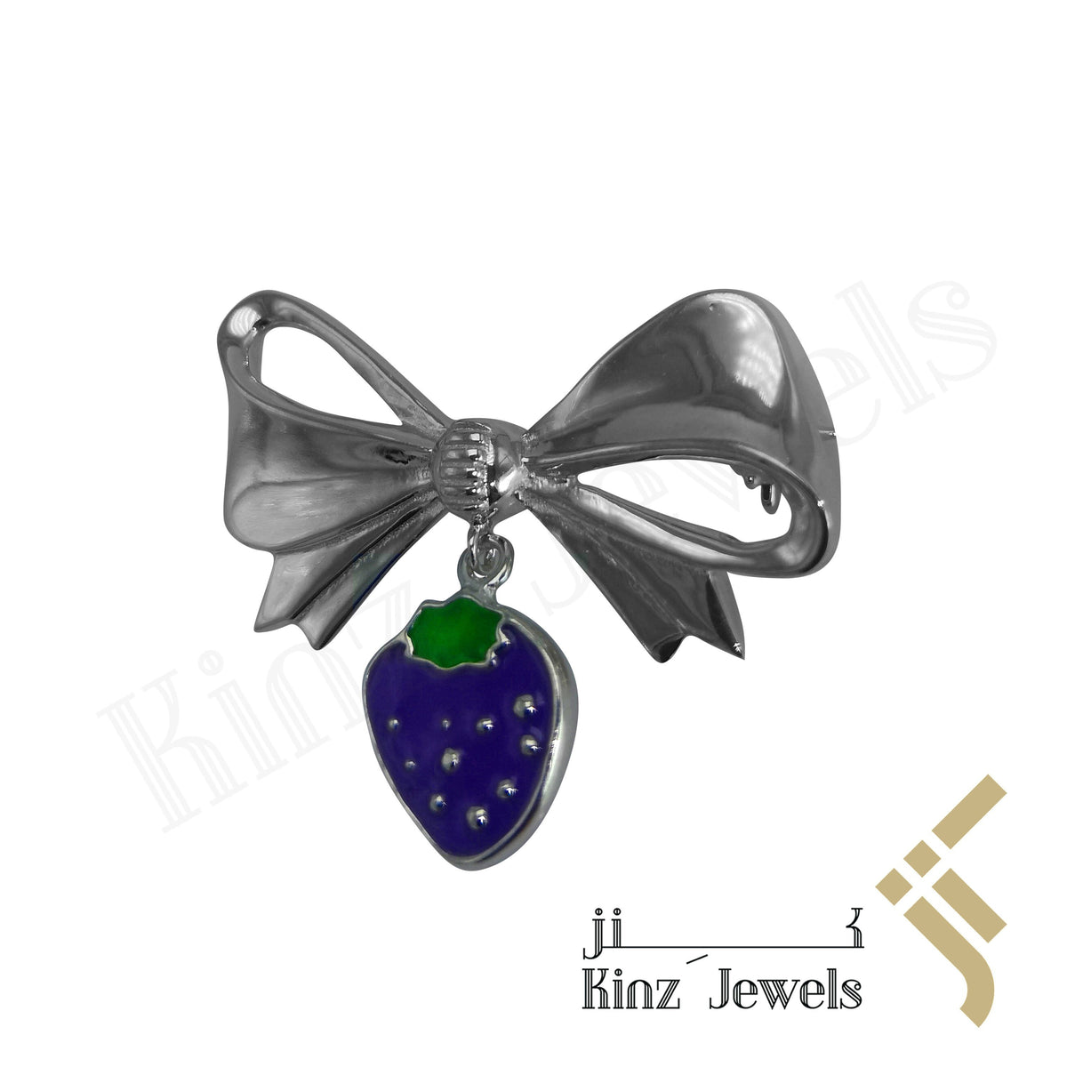 Sterling Silver Pin Brooch Purple Strawberry For Baby
