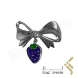 Sterling Silver Pin Brooch Purple Strawberry For Baby