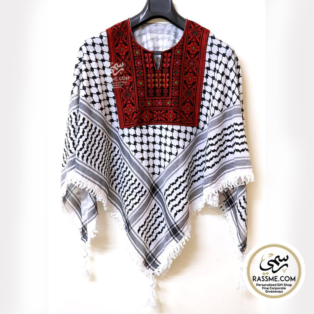 Keffiyeh Tatreez Blouse, Palestinian keffiyeh , Embroidery