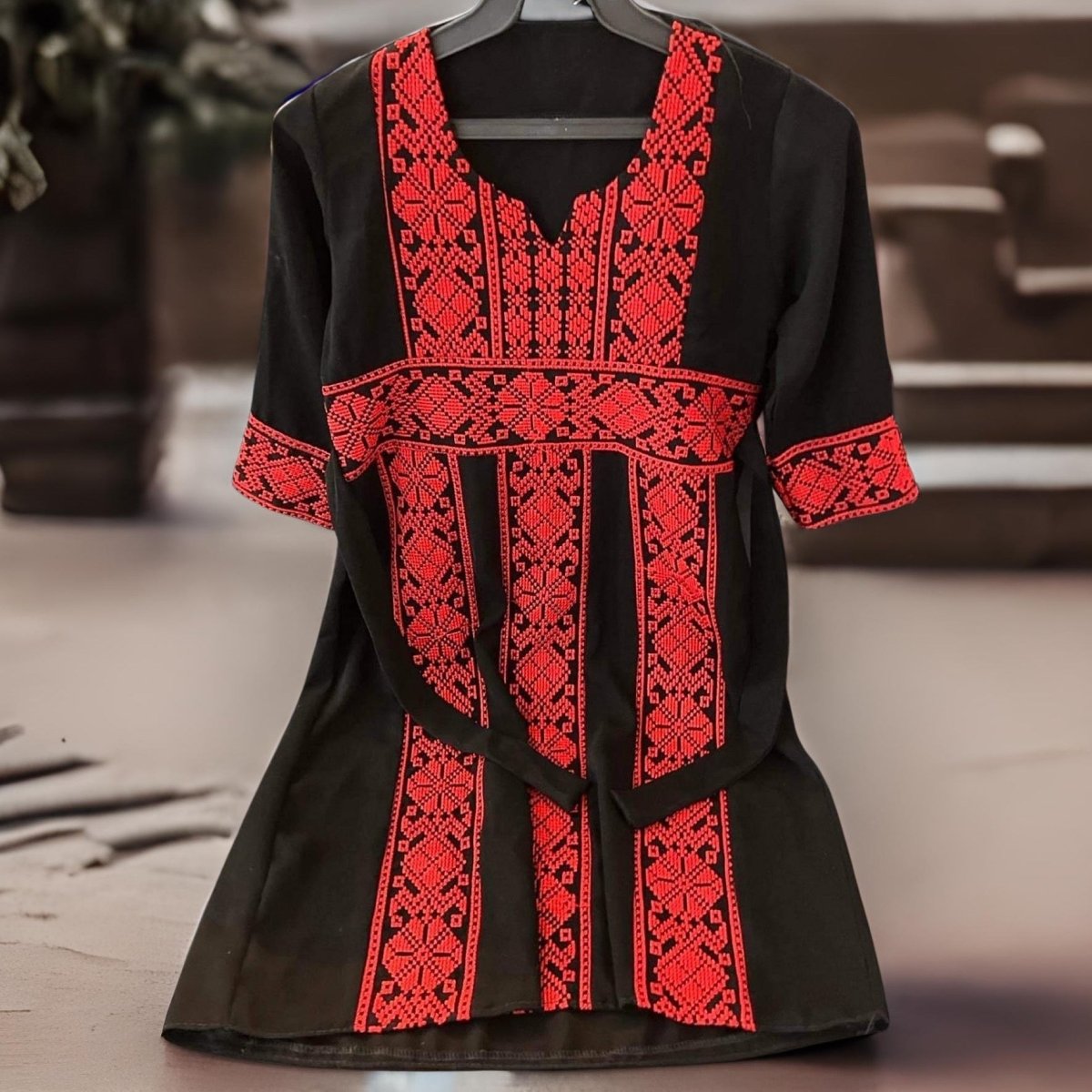 "Palestinian Dress for Kids' Traditional Dress Embroidery