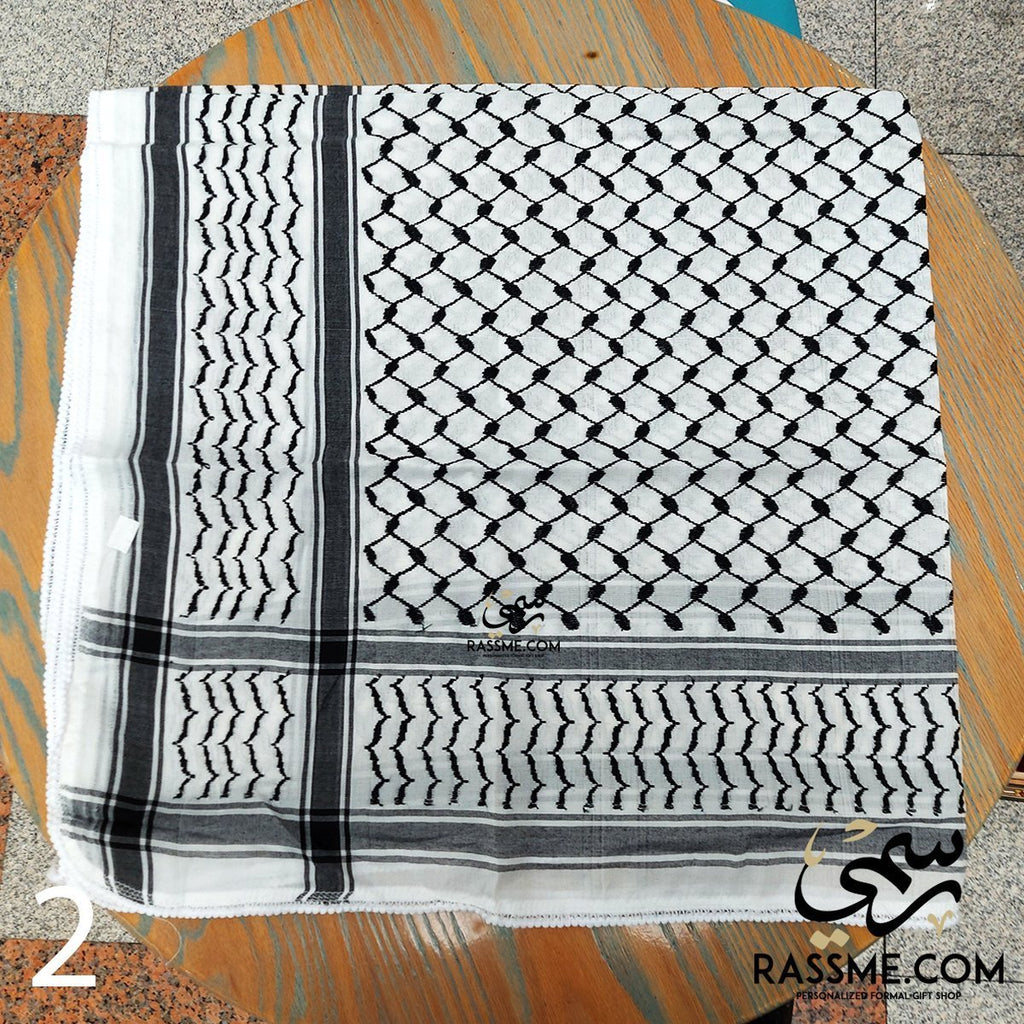 Palestinian Keffiyeh Kuffiyeh Shemagh Traditional Head Scarf Black And White
