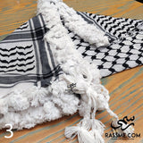 Palestinian Keffiyeh Kuffiyeh Shemagh Traditional Head Scarf Black And White