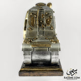 Panzer Wooden Base Clock And Temperature