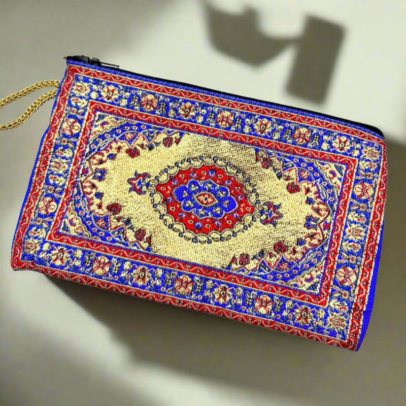 Peach Slim Zipper Purse, Arabian style Moroccan Bag