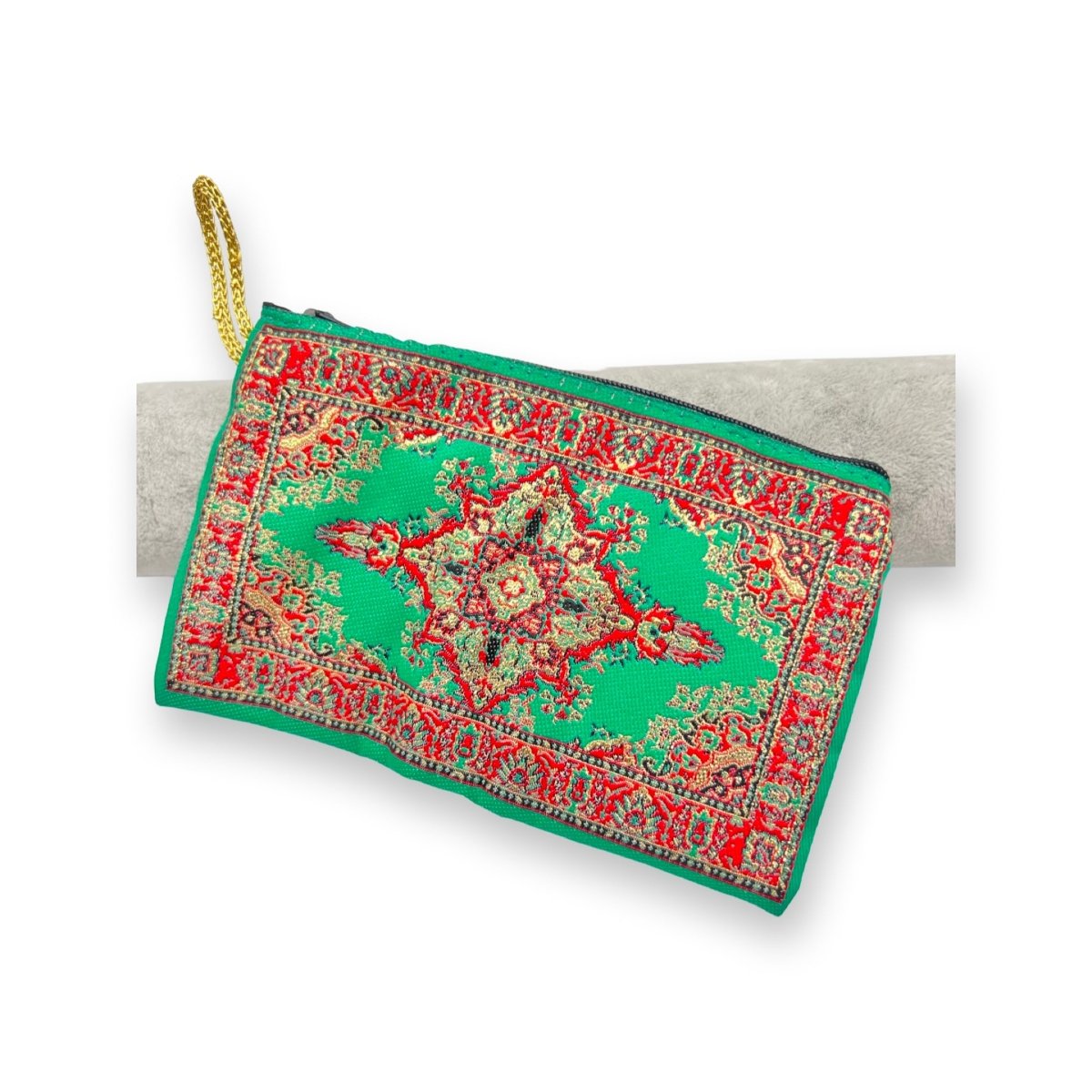 Peach Slim Zipper Purse, Arabian style Moroccan Bag
