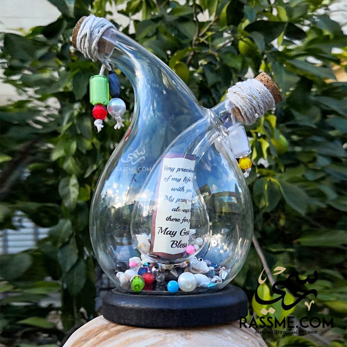 Personalized Authentic Handmade Two Orbit Bottle