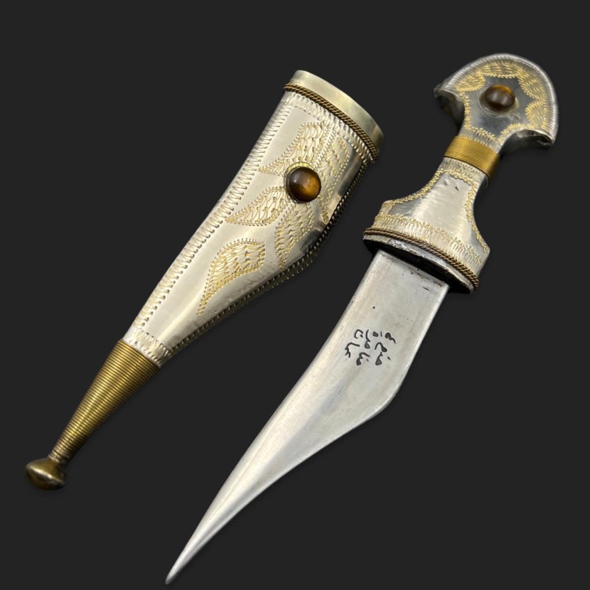 Personalized Brass and Silver Plating Dagger