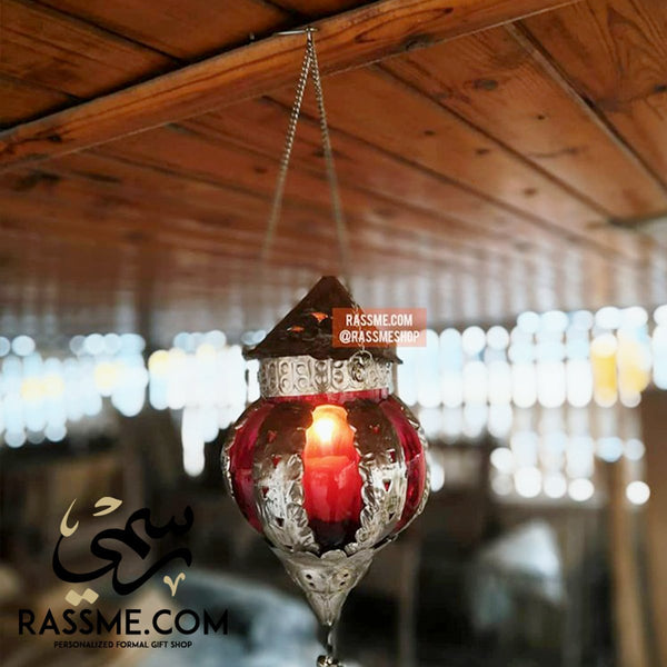 Personalized Candle 5 Colors Glass Arabian Lantern Antique - Free Engraving