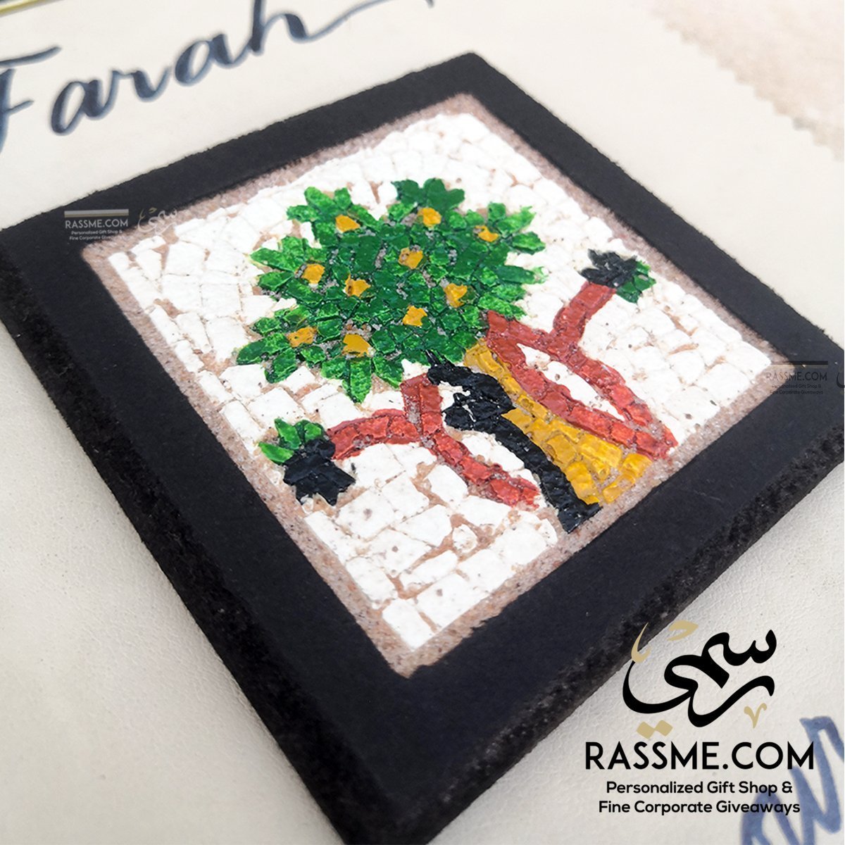 Personalized Leather Scroll Tree Message