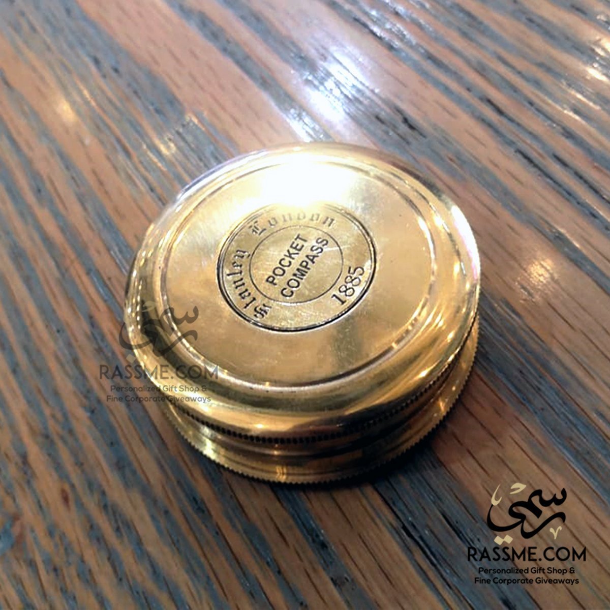 Personalized Polished Solid Brass Compass