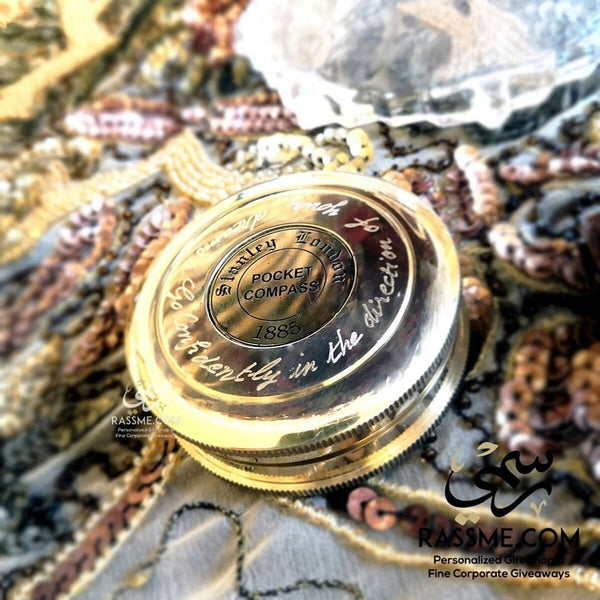 Personalized Polished Solid Brass Compass
