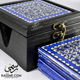 Personalized Wooden Box Ceramic Palestinian Coasters Set Pottery