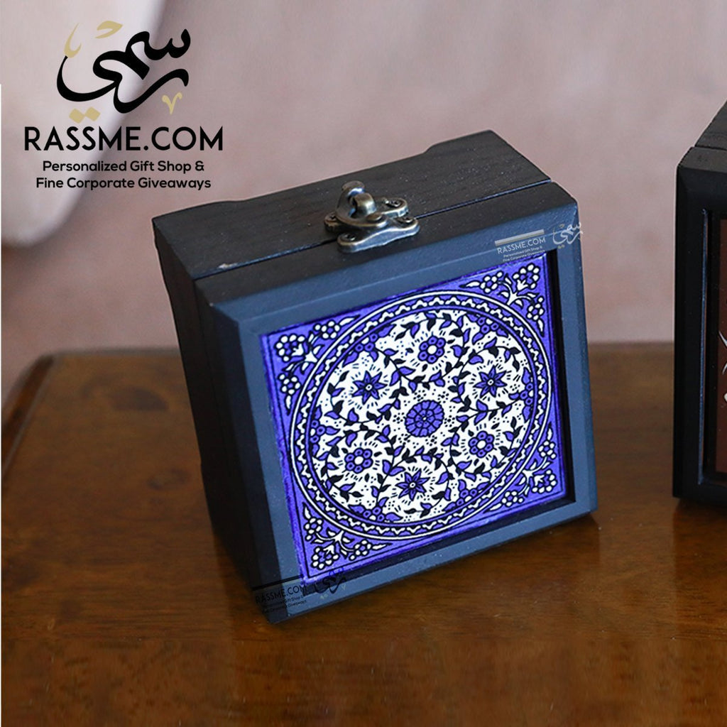 Personalized Wooden Box Ceramic Palestinian Pottery