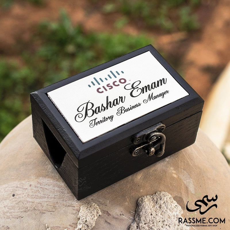 Personalized Wooden Business Card Box
