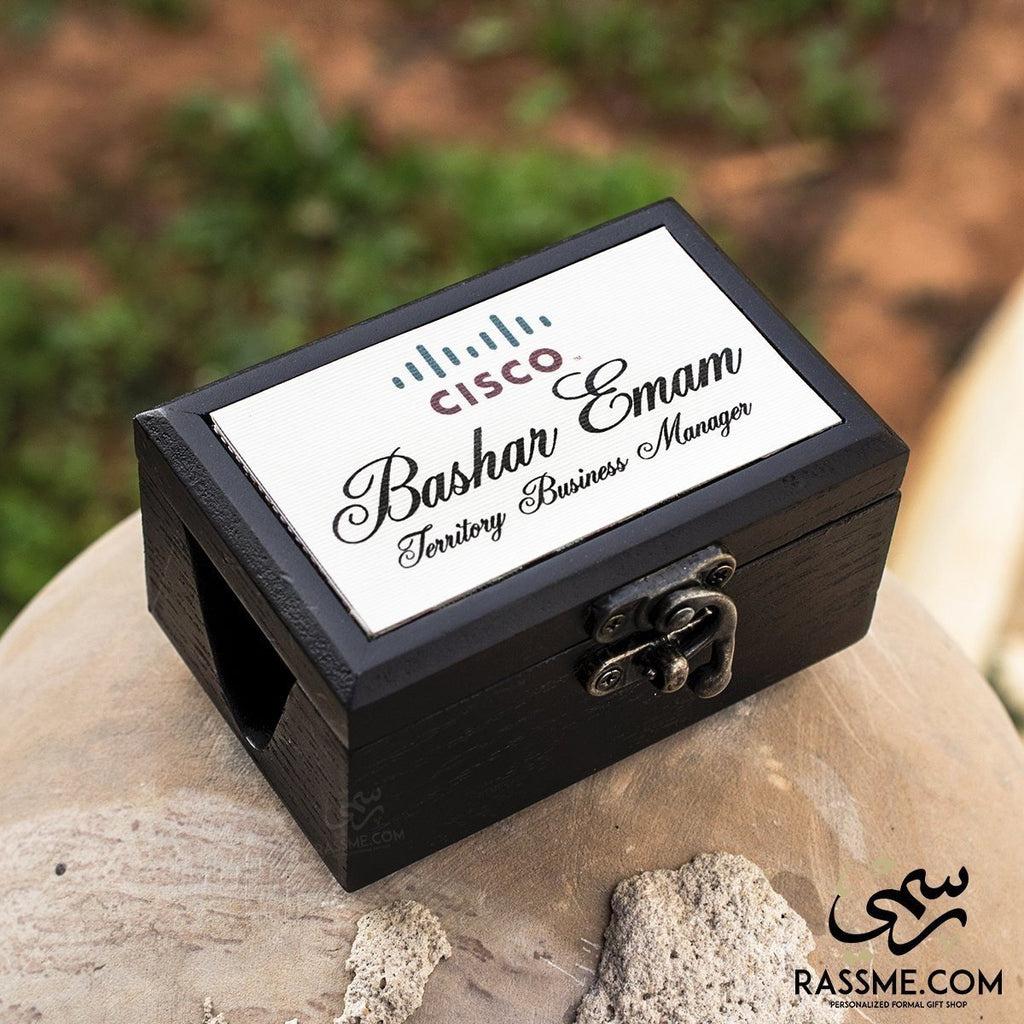 Personalized Wooden Business Card Box