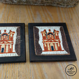 Wood and Stone Mosaic Petra / Tree Of Life Coaster Square