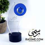 Plaque Blue Moon Crystal - Free Hand Engraving