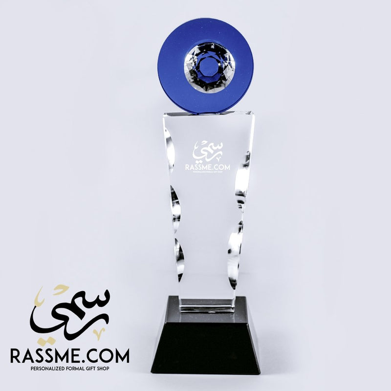 Plaque Eye Crystal - Free Hand Engraving