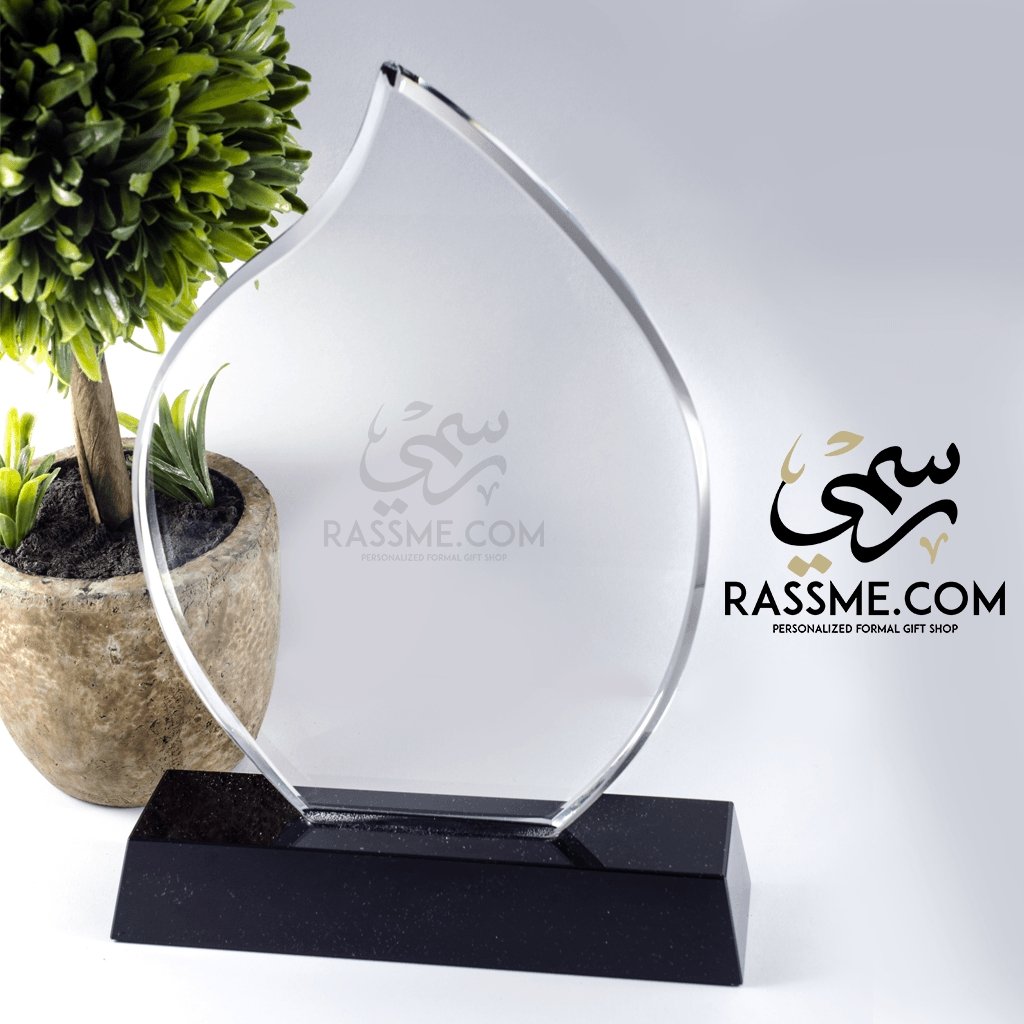 Plaque Flame Crystal - Free Hand Engraving