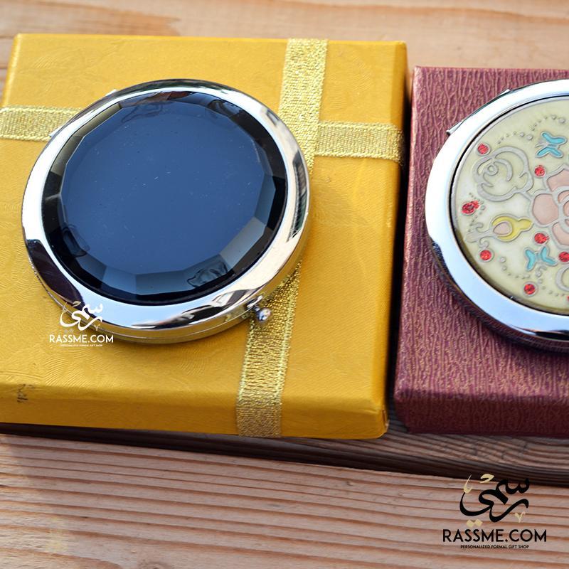 Portable Mirror Black and Lime - Free Engraving