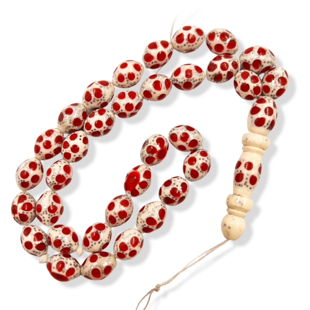 Prayer Beads Ivory with Coral