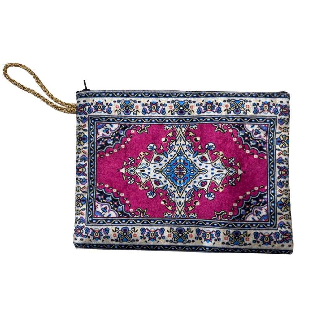 Purple Slim Zipper Purse, Bohemian style Moroccan Bag