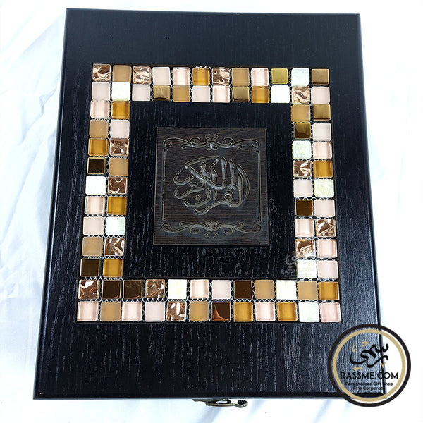 Large Wooden Oak Mosaics Quran Box