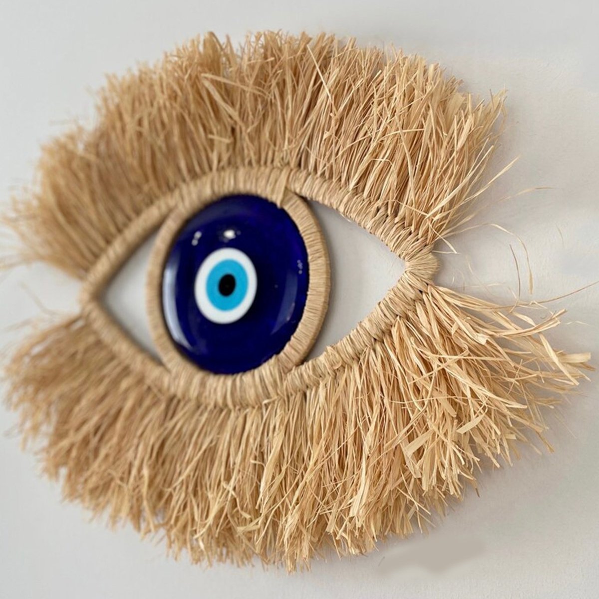 Raffia Evil Eye Wall Hanging