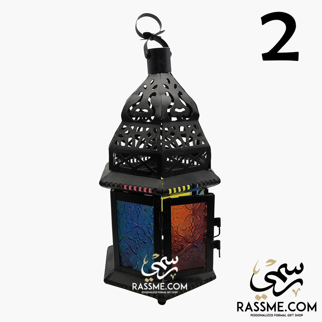 Candle Regular Arabian Glass Lantern Desk