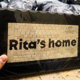 Door Home Name Sign Hanging Wooden Customized Natural Color Stone Mosaics Handcrafted