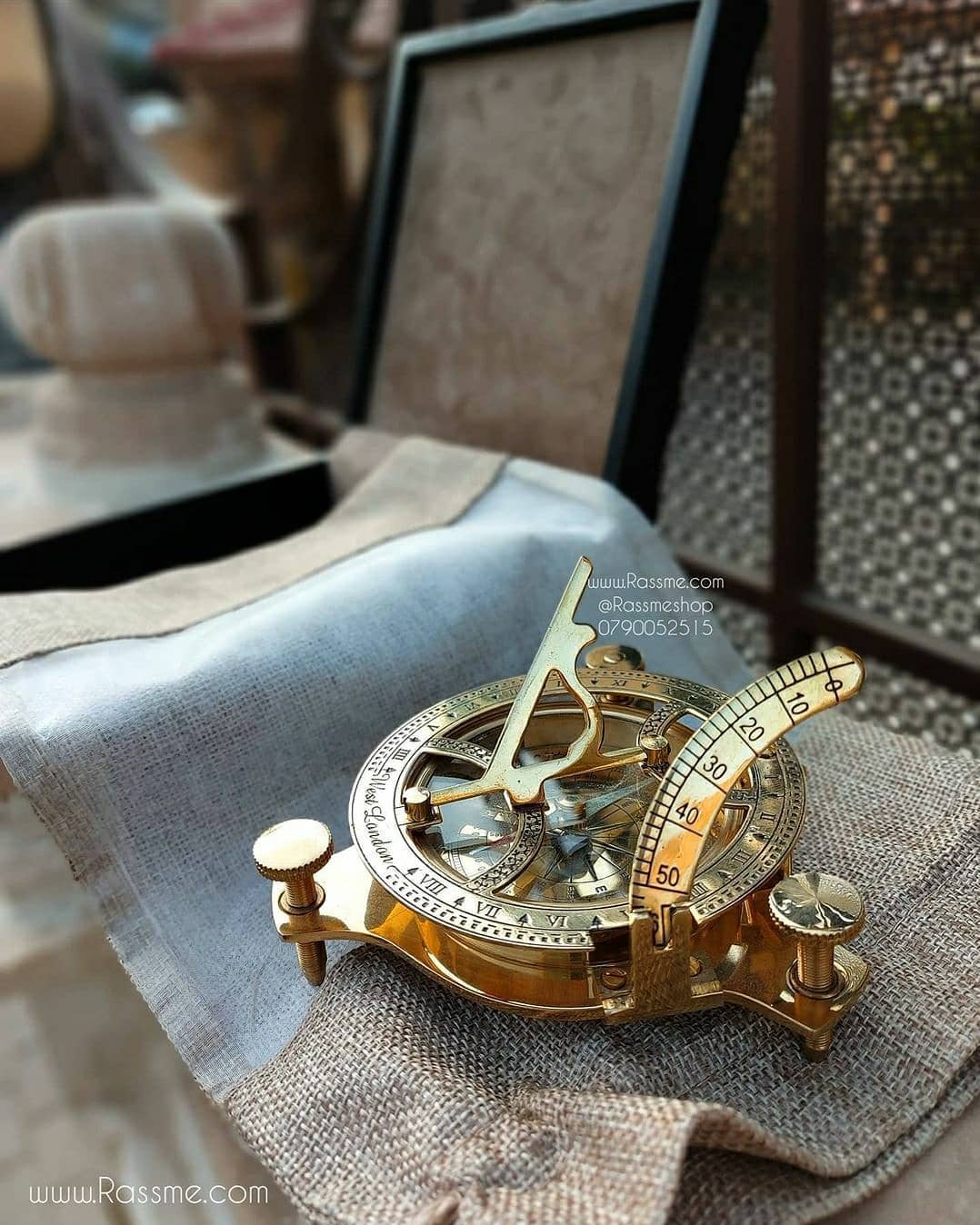 Personalized Astrolabe with Compass Solid Brass