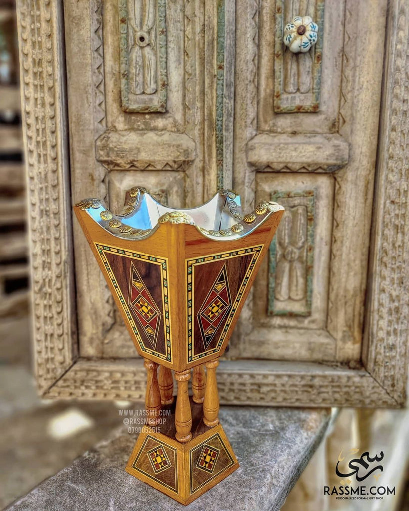 Syrian Wooden Arabian Incense Holder for Bakhoor Oud Incense Mabkhara