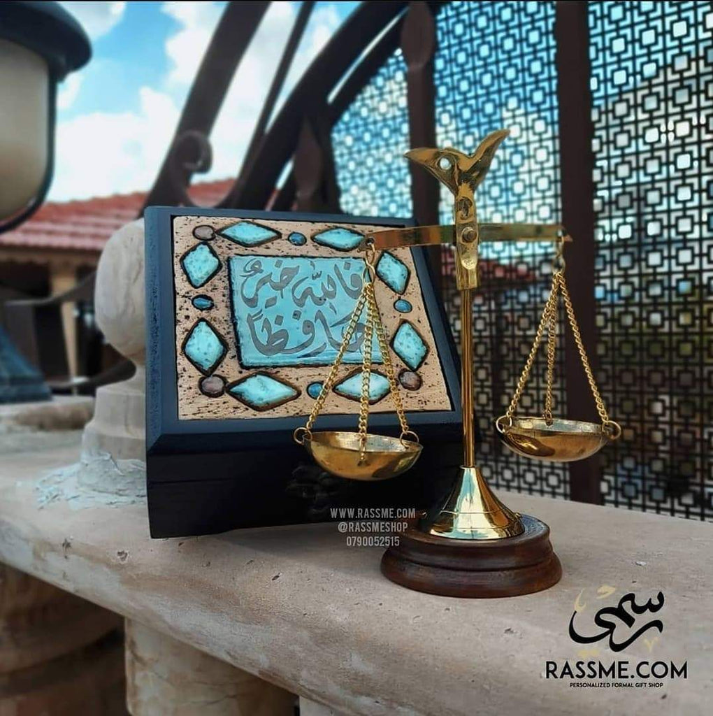 Law Justice Brass Balance With Personalized Box Set Gift for Lawyer