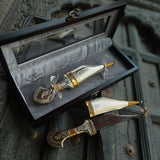 Personalized Wooden Box with Brass Dagger