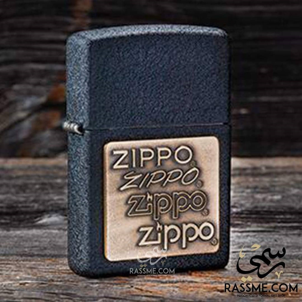 Black Crackle Brass Zippo Logo - Zippo Lighters In Jordan