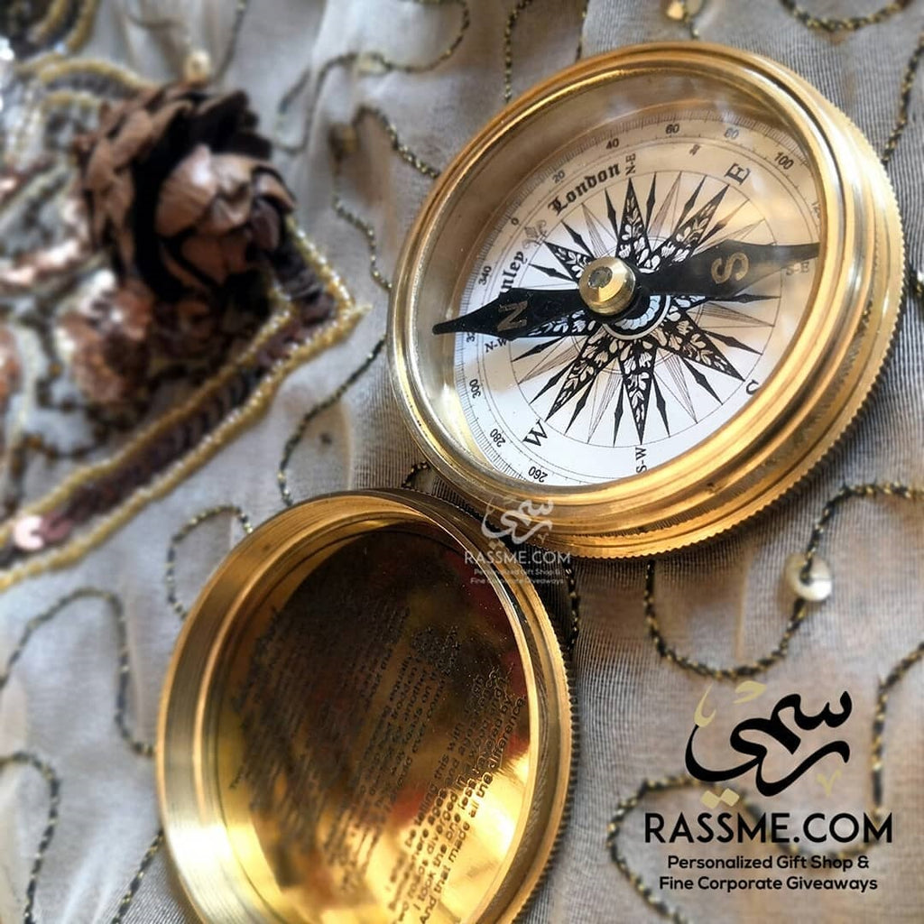 Personalized Polished Solid Brass Compass