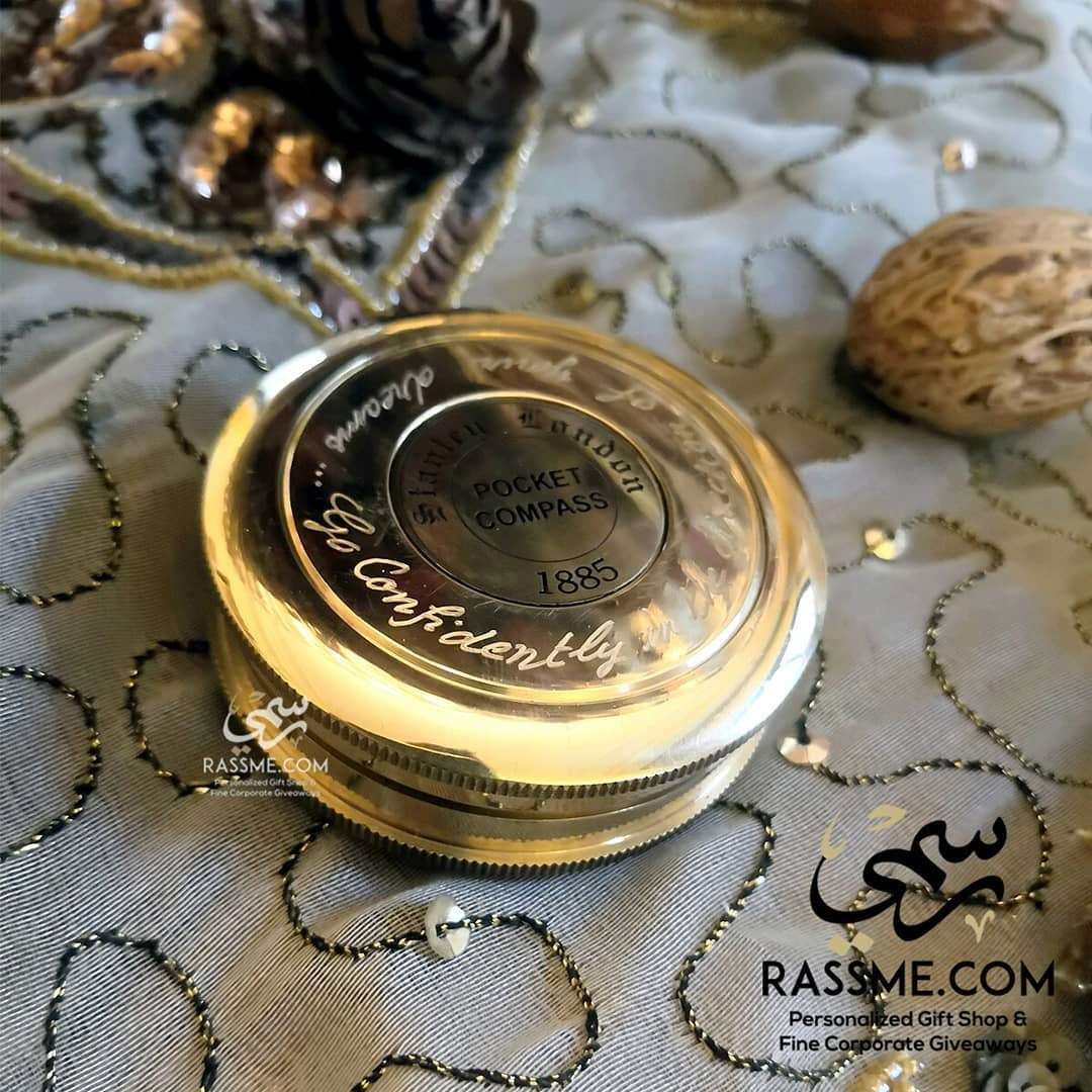 Personalized Polished Solid Brass Compass