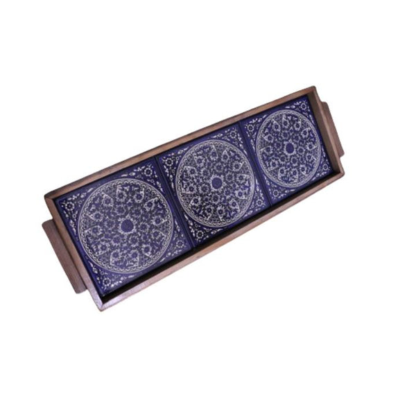 Rectangle Tray Wooden and Ceramic
