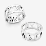 Sterling Silver Personalized ROMAN DATE RING