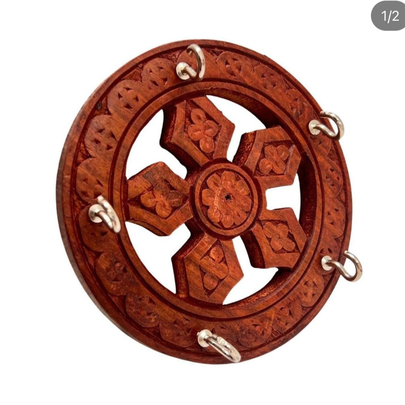 Round Shape Rosewood Key Holder