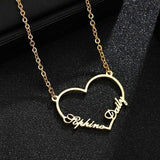 Custom Sterling Silver English / Arabic Names inside Heart Necklace