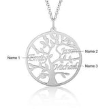 Custom Sterling Silver English / Arabic Family Tree Necklace