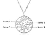 Custom Sterling Silver English / Arabic Family Tree Necklace