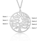 Custom Sterling Silver English / Arabic Family Tree Necklace