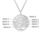 Custom Sterling Silver English / Arabic Family Tree Necklace