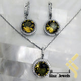 Sterling Silver Rhodium Vermeil Hazel Zircon Jewelry Set
