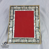 Genuine Mother Of Pearl Frame Office Stand Desk Picture or Wall Hanging With Velvet Luxury Decoration