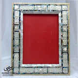 Genuine Mother Of Pearl Frame Office Stand Desk Picture or Wall Hanging With Velvet Luxury Decoration