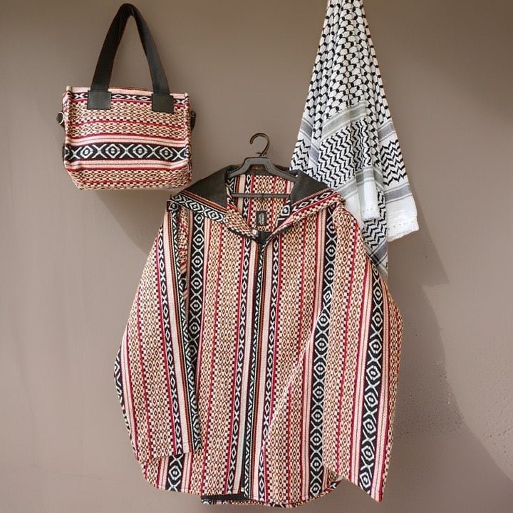 Striped Sadu Jacket in Red & Cream
