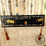 Wooden Mosaics Wall Hanging With Sword Elegant Gift